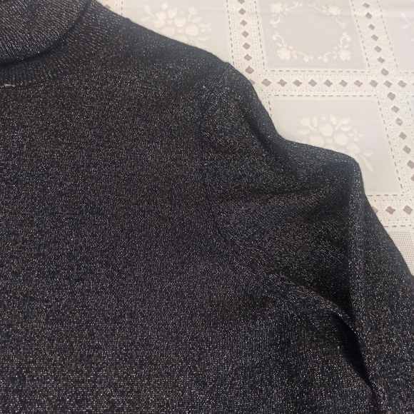 Pure Collection Women's Black With Metallic Fibres Cowl Neck Sweater Size 22 - Picture 4 of 16